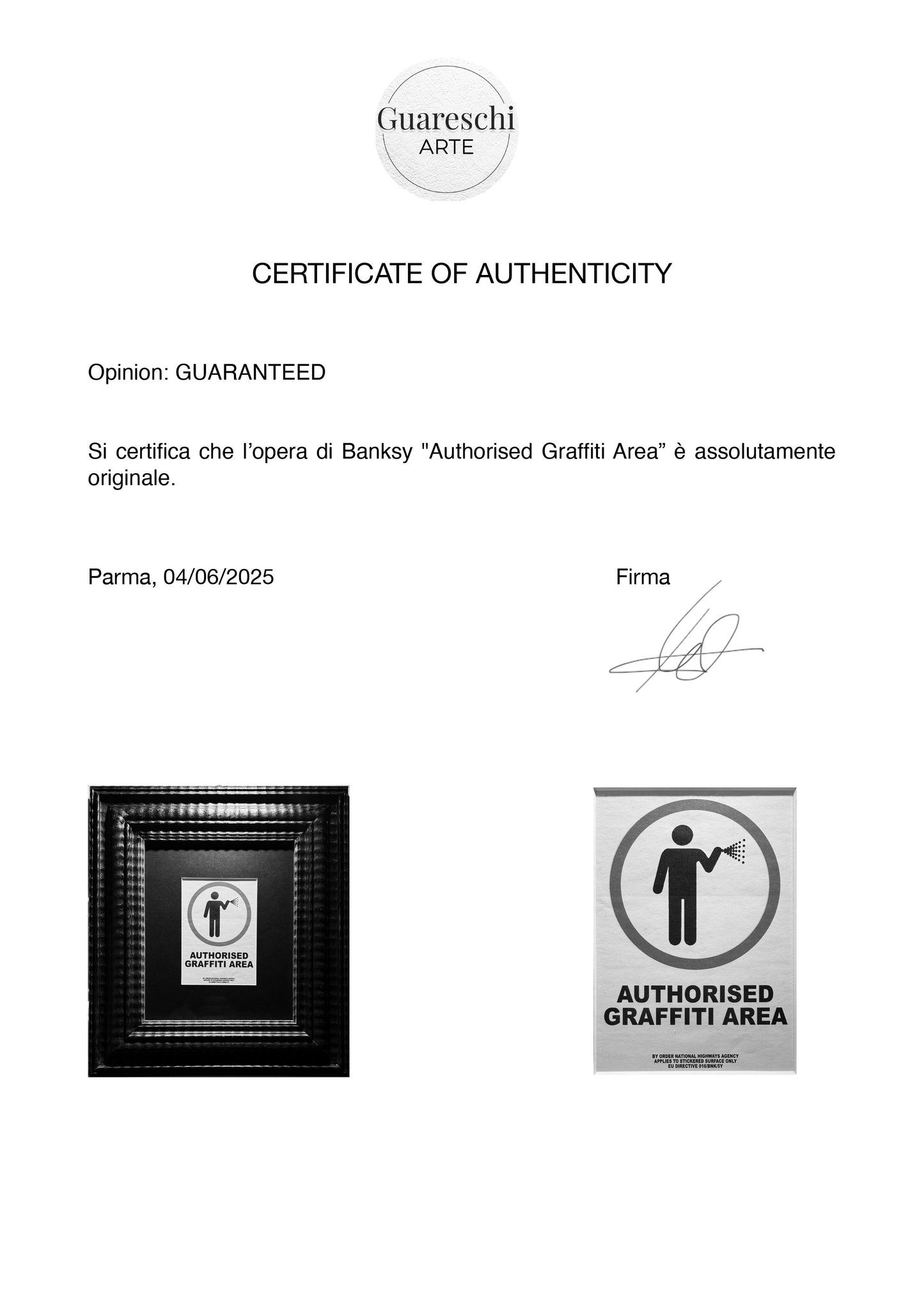 Banksy - Original Sticker “Authorised Graffiti Area”