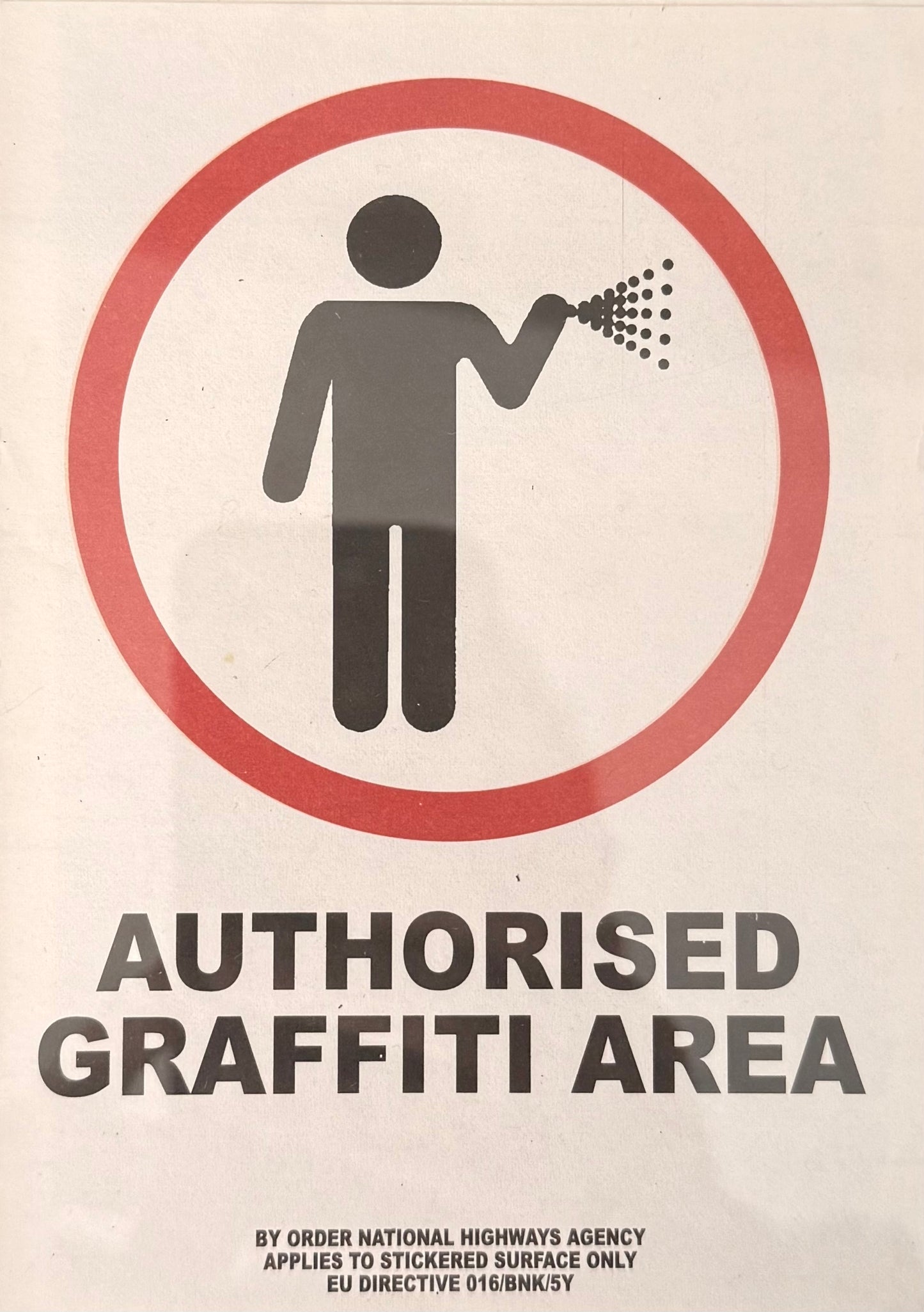Banksy - Adesivo Originale “Authorised Graffiti Area”