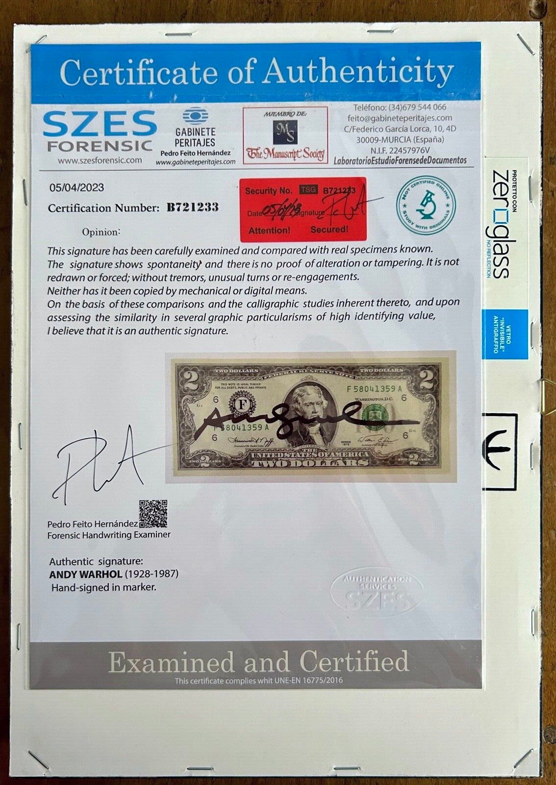 Andy Warhol – Dollaro originale firmat0 (1976)