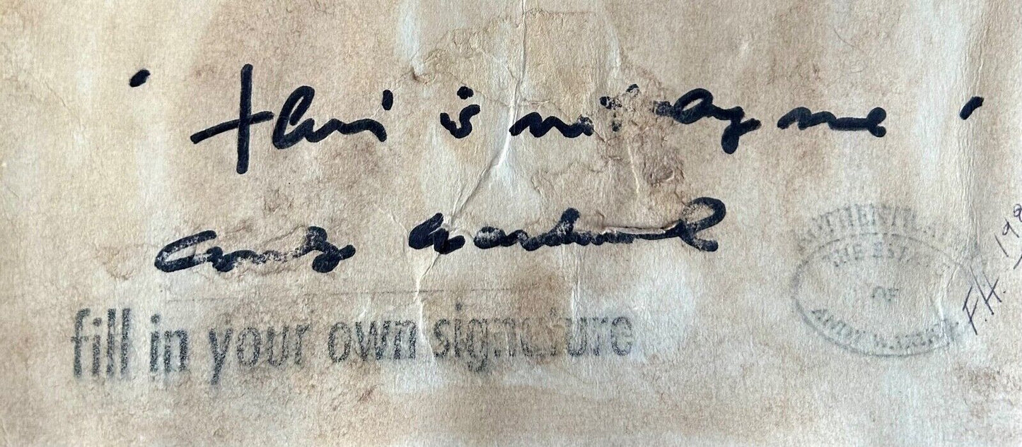 Andy Warhol – "This is not by me", 1970