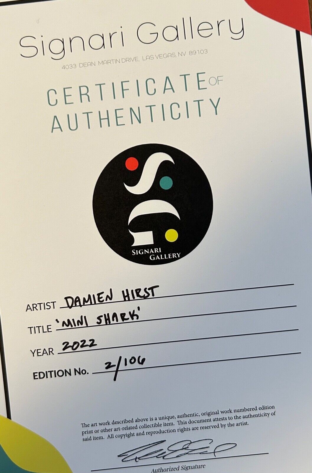 Damien Hirst – Single Cut from “Spin Painting”