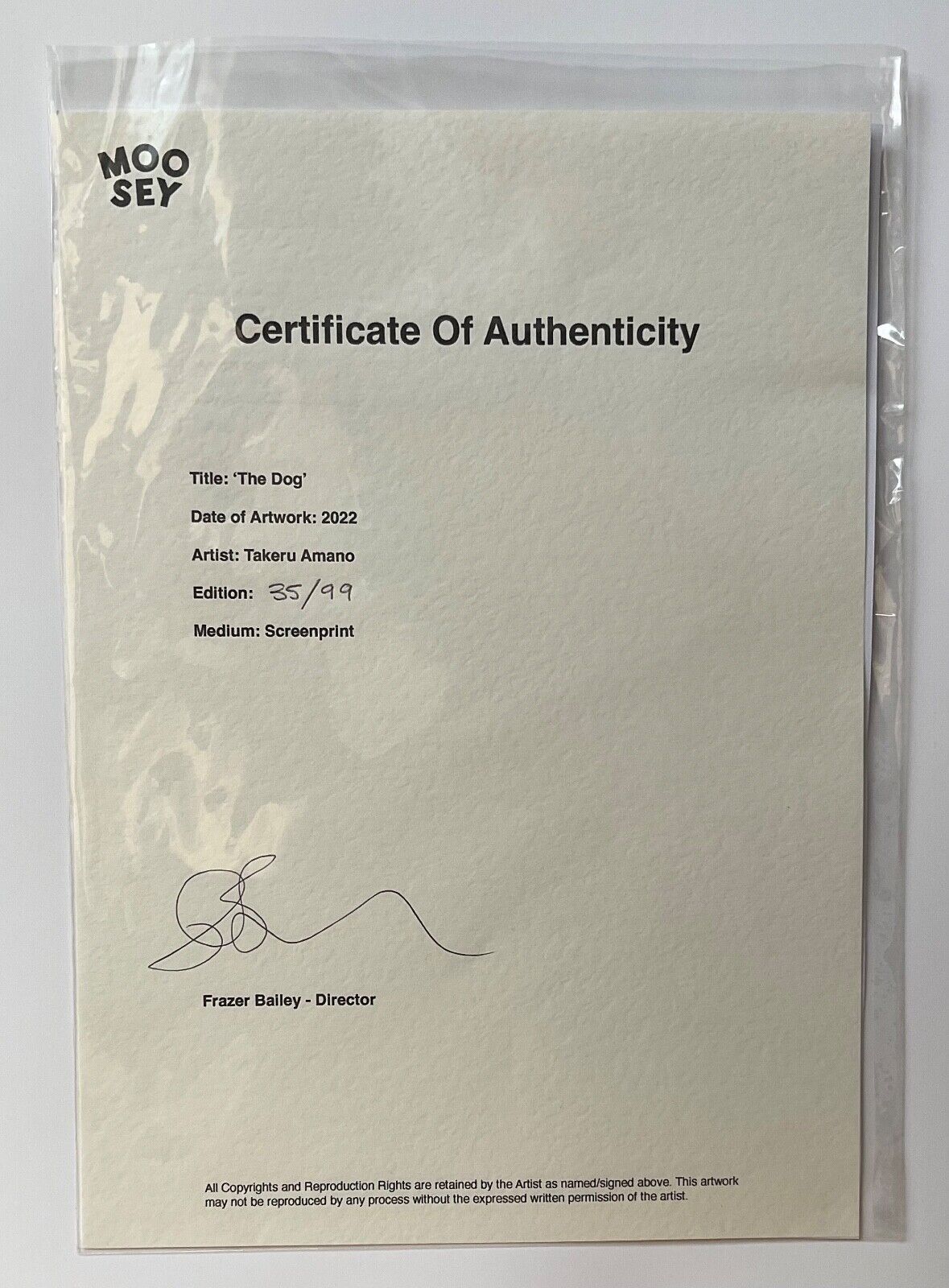 Takeru Amano – “The Dog” (6-color silkscreen, signed, limited edition with COA)