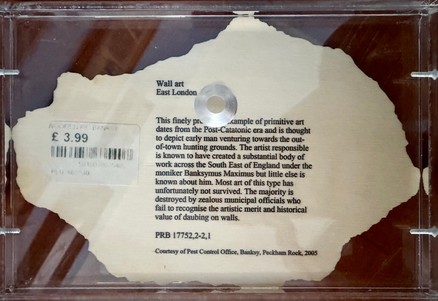 BANKSY – Peckham Rock (2018) – Limited Edition Wooden Postcard – With COA