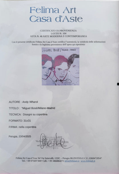 Andy Warhol - Miguel Bosé / Milano-Madrid