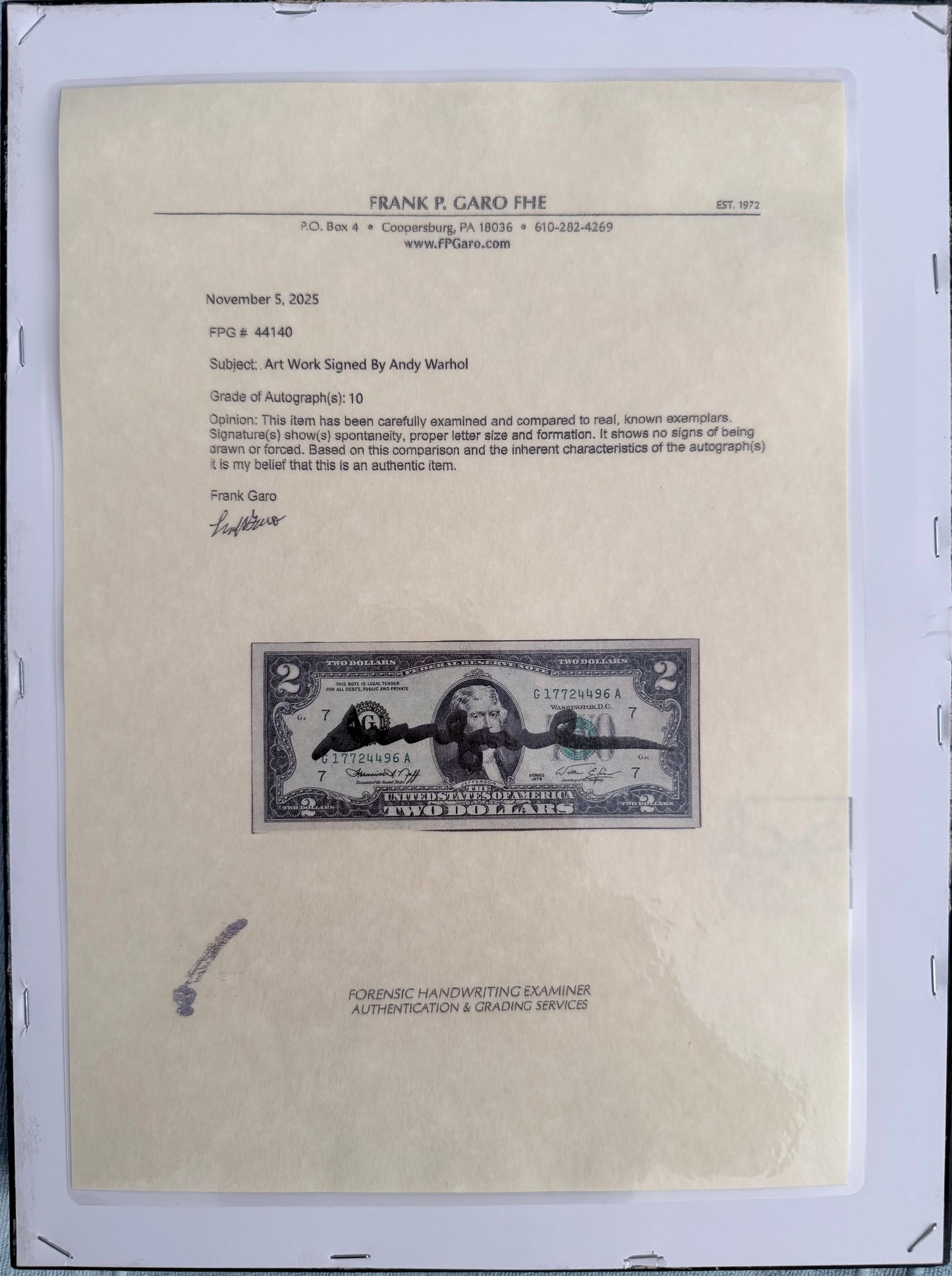 Andy Warhol - Two Dollar Bill 76