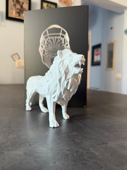 Richard Orlinski – Leone Bianco (White Lion)