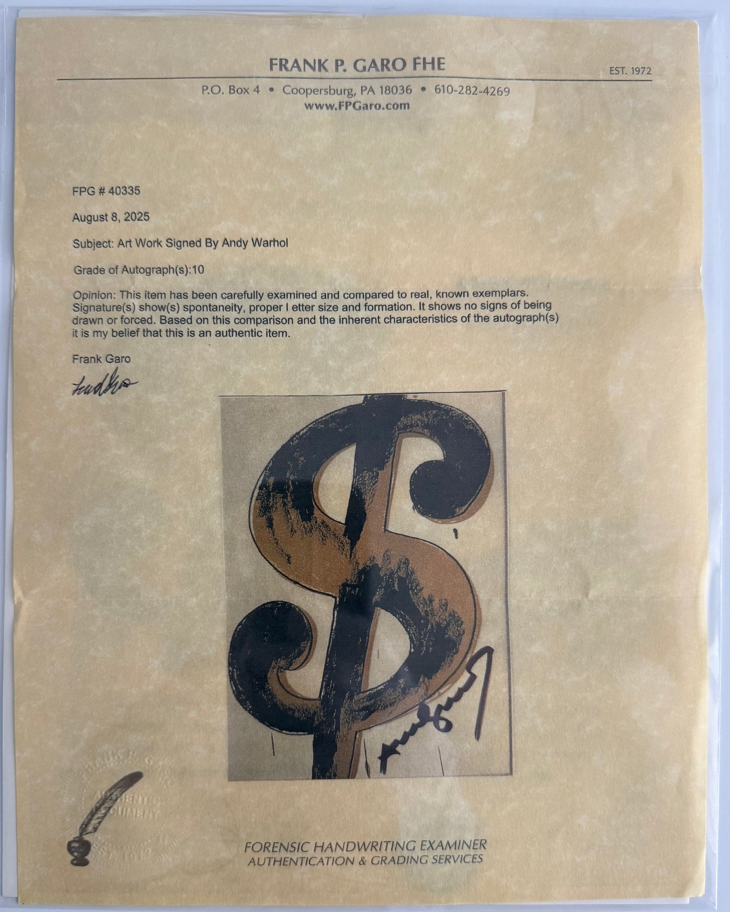 Andy Warhol – Dollar Sign