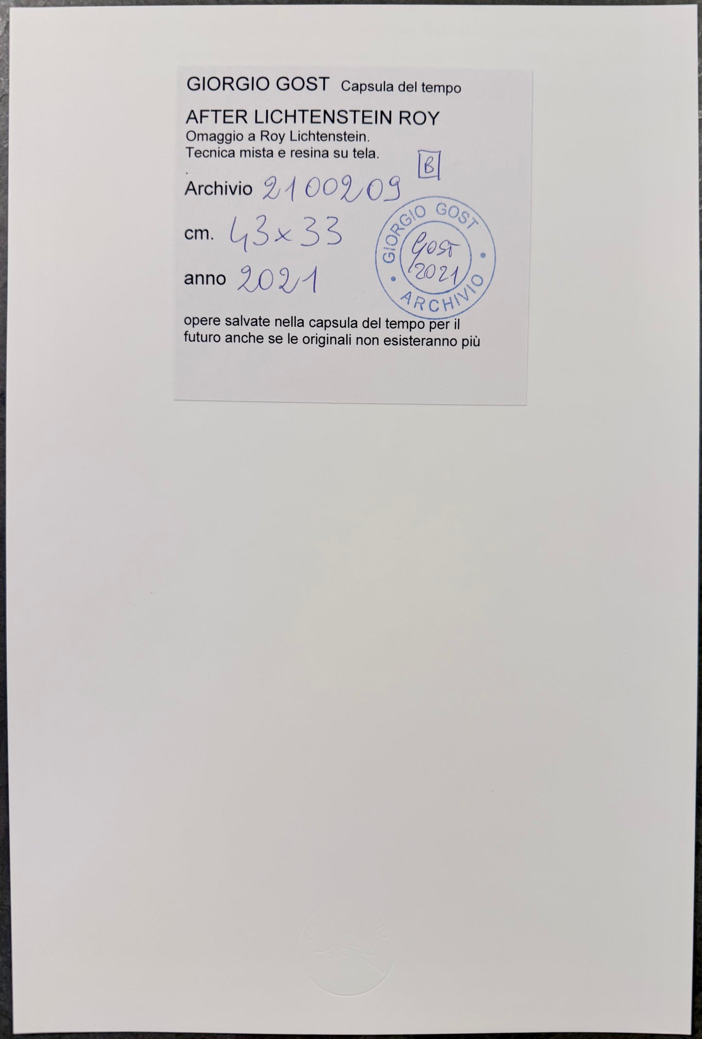 Giorgio Gost - After Roy Lichtenstein