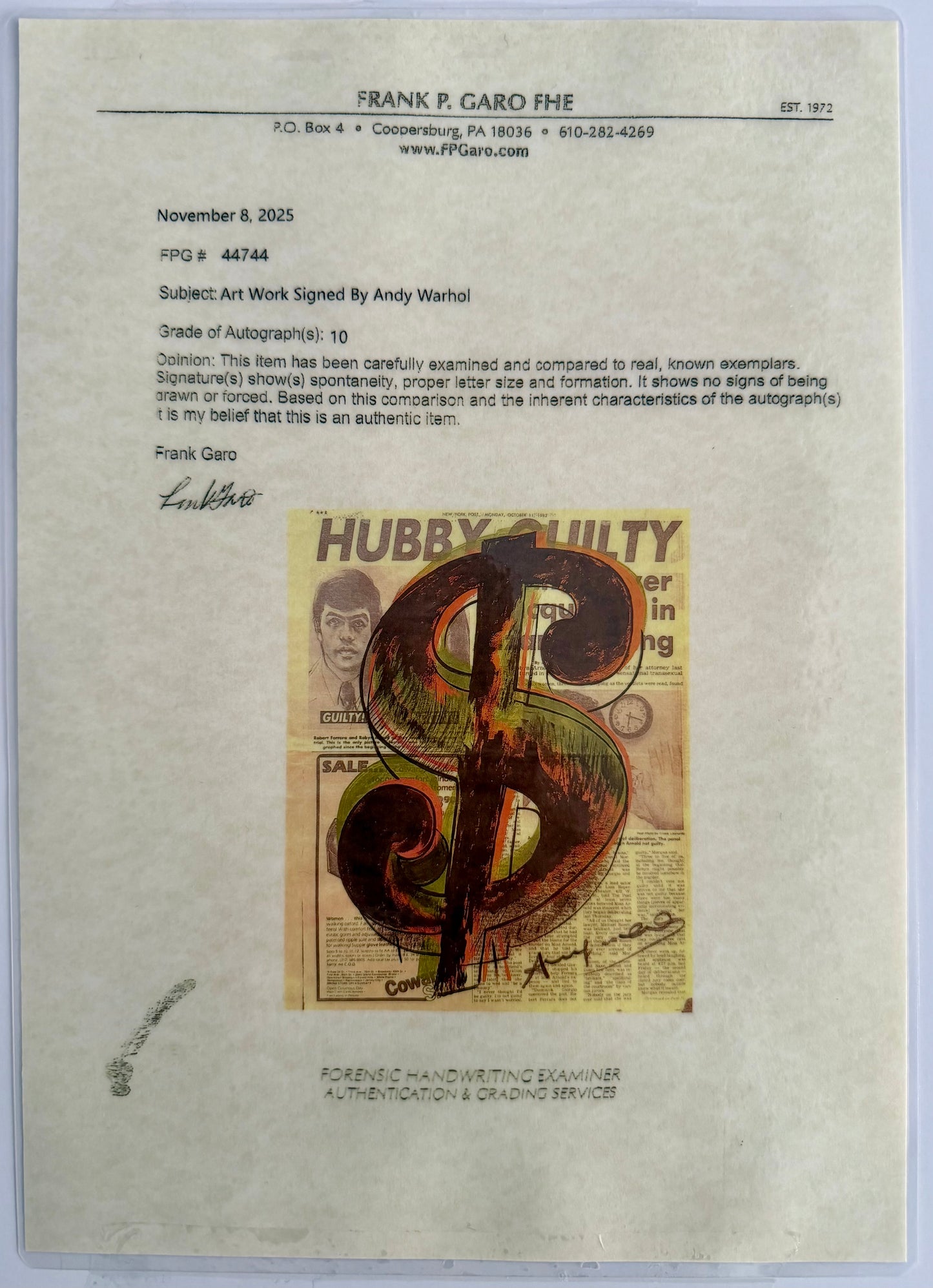 Andy Warhol - Dollar Sign