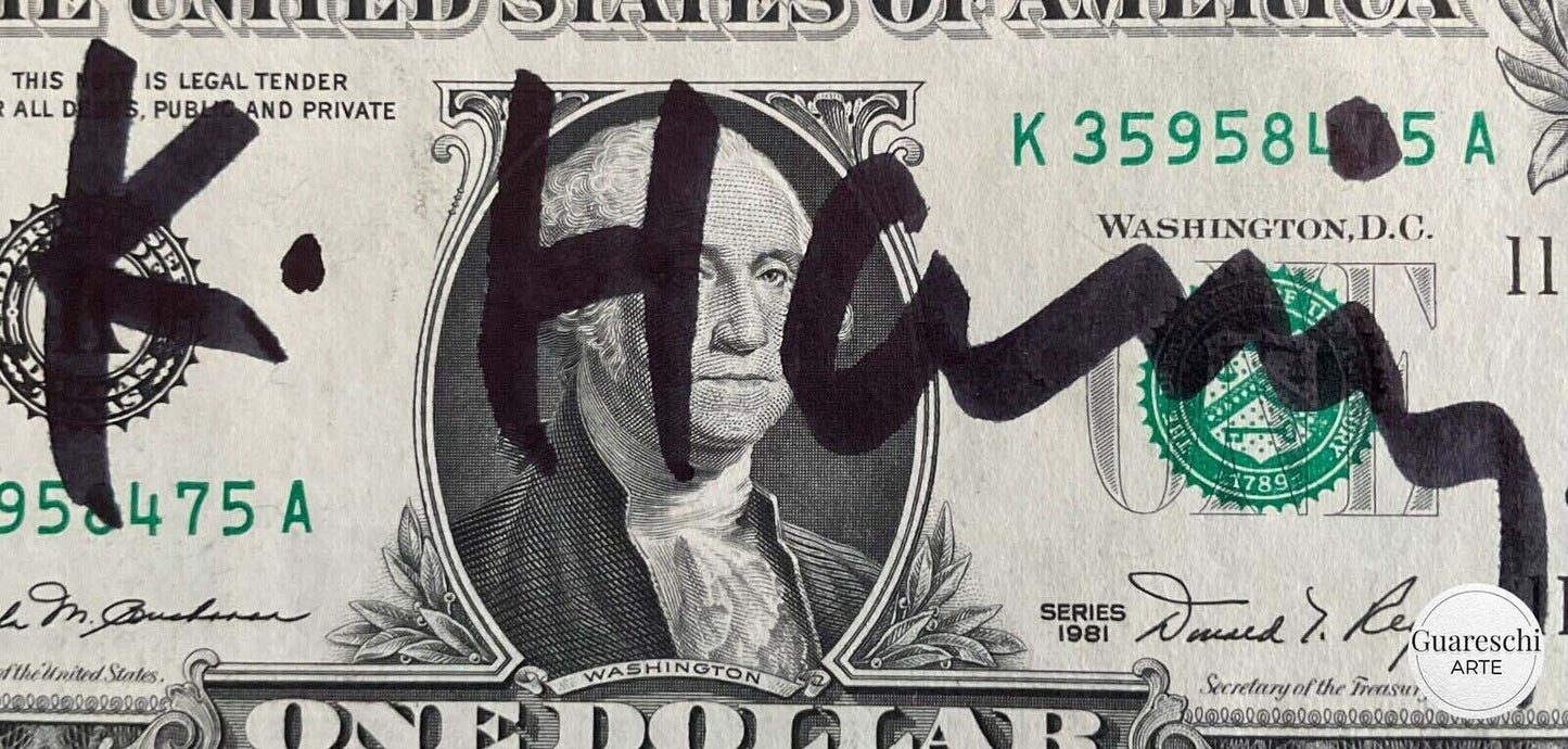Keith Haring – Banconota da un dollaro firmata a mano (1981)