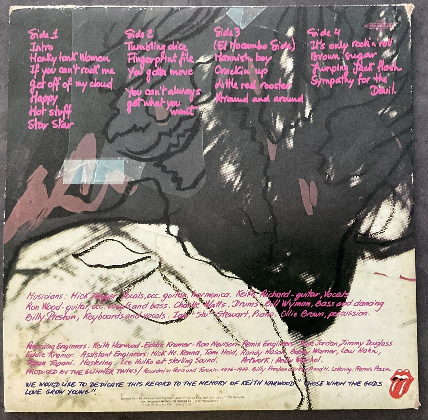 Rolling Stones – LP firmato da Andy Warhol (1977)
