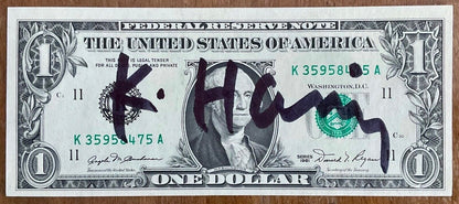 Keith Haring – Banconota da un dollaro firmata a mano (1981)