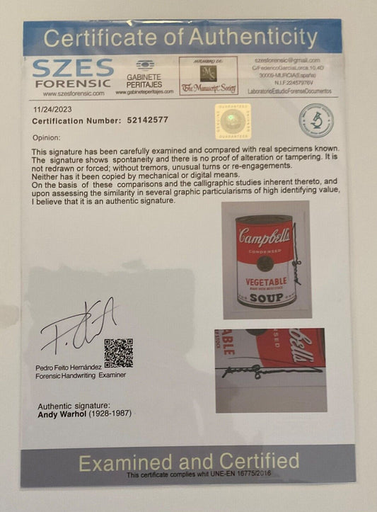 Andy Warhol – Stampa offset firmata a mano con COA