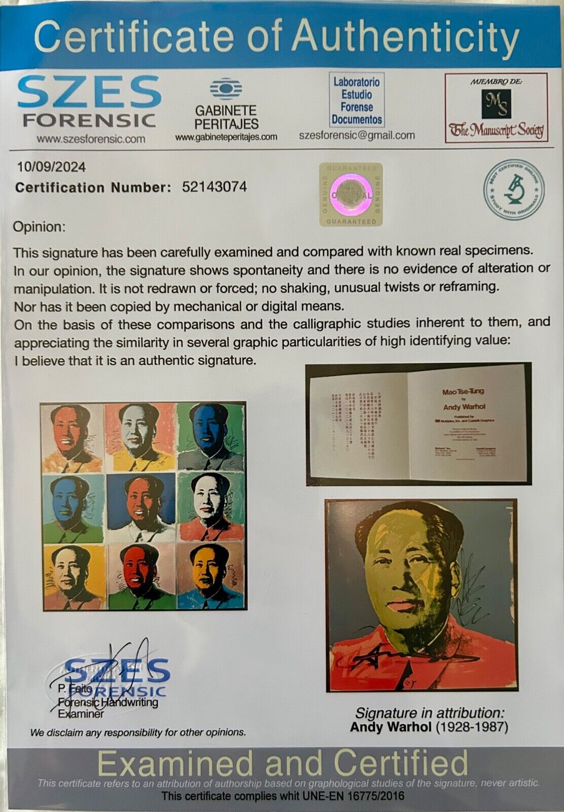 Andy Warhol – Cartolina d’invito “Mao” (1972)