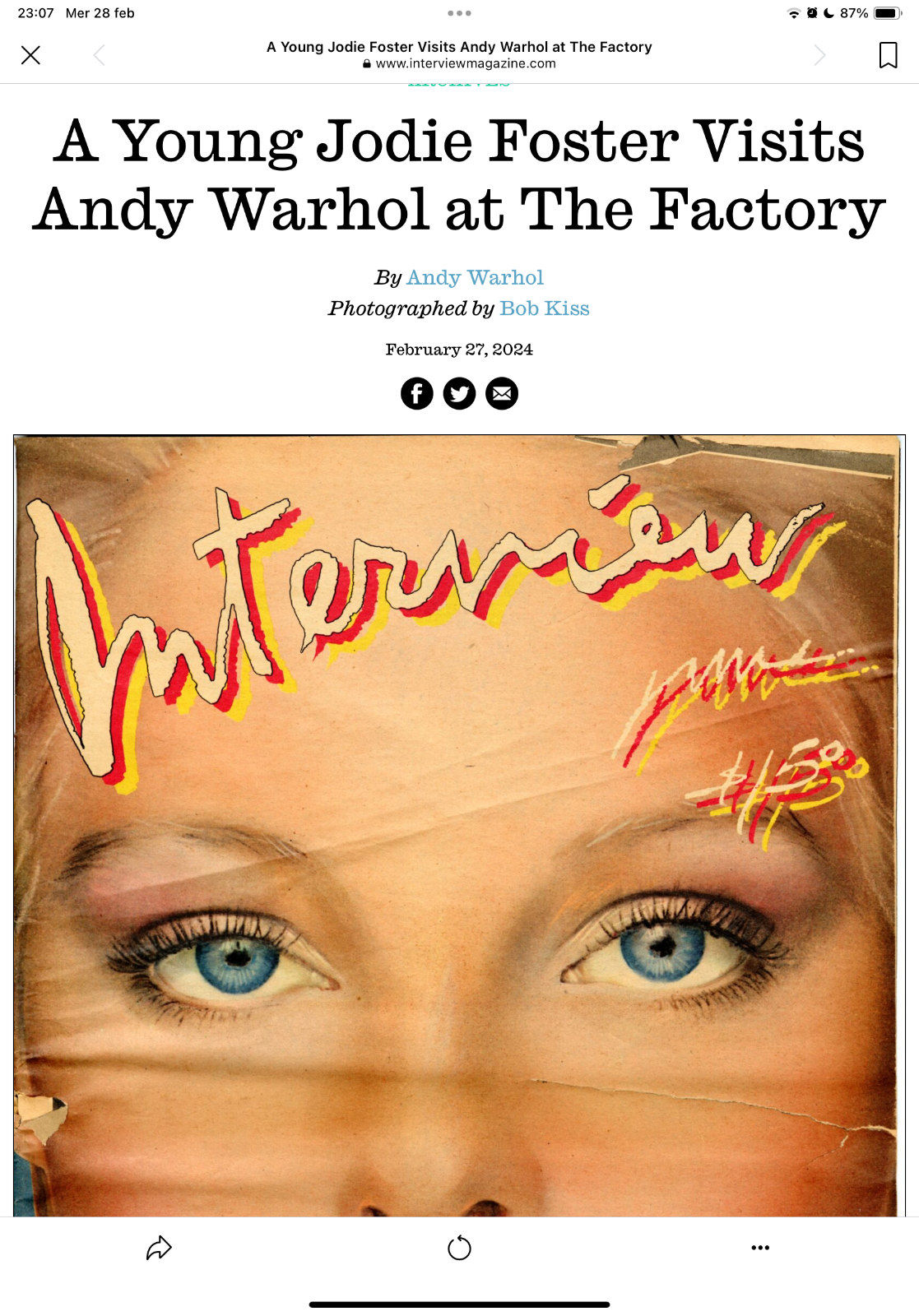 Andy Warhol – Interview Magazine con Jodie Foster (1980)